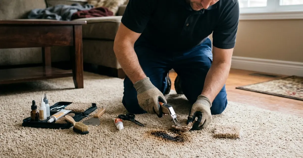 Burn and Bleach Carpet Repair Calgary